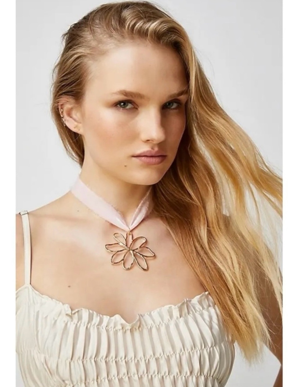 Free People Annabelle Choker Blush Pink NWT Fairy Velvet Necklace Ethereal